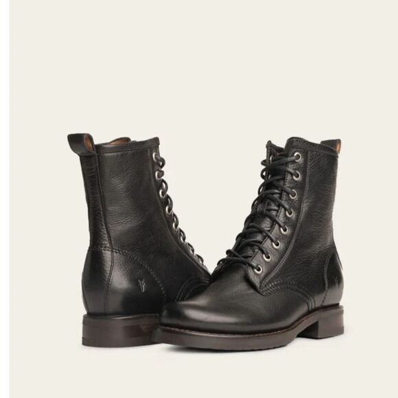 Frye Veronica Combat Boot - Black 6B - Picture 1 of 11